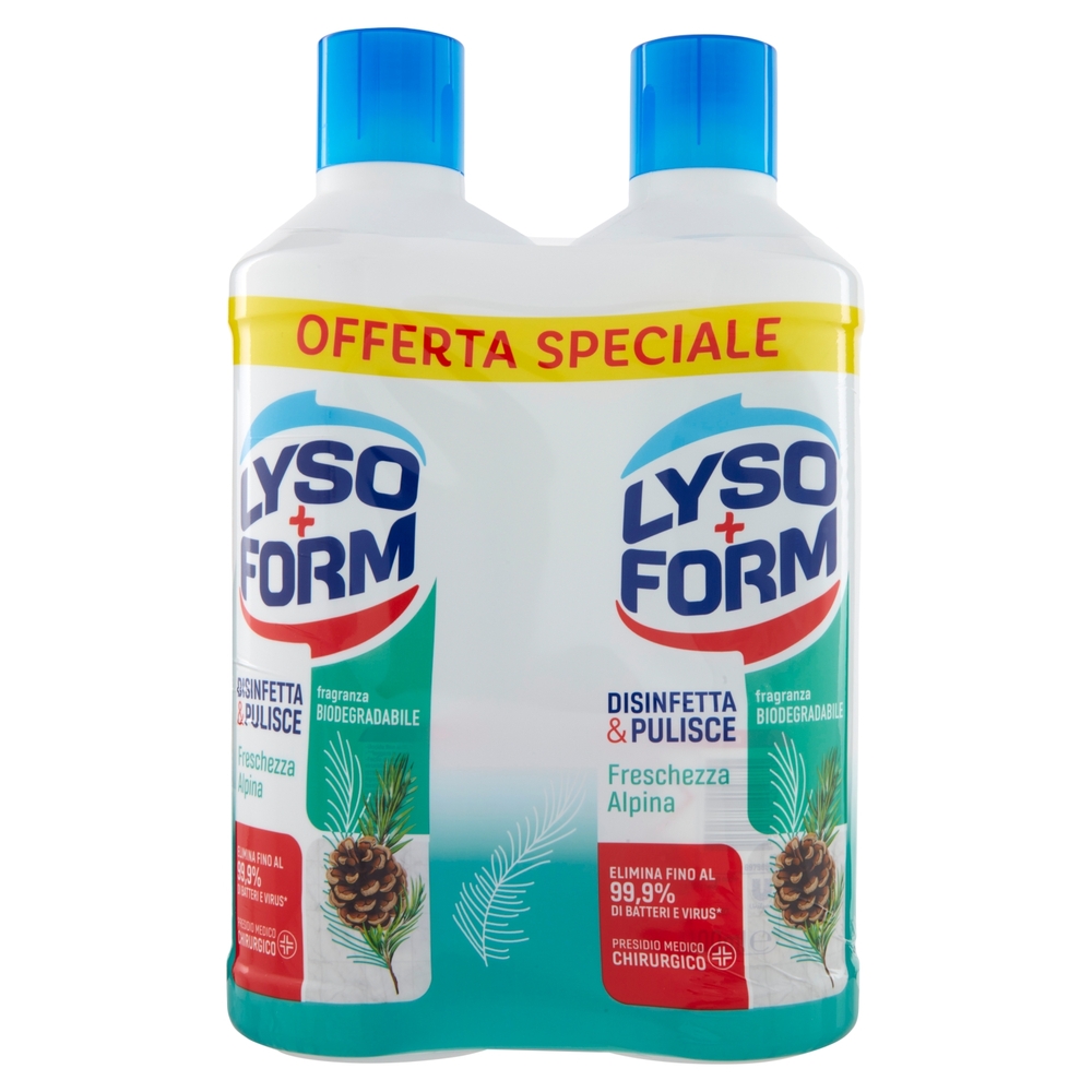 Lysoform Disinfetta & Pulisce Freschezza Alpina 2 x 1100 ml